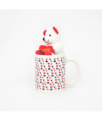 Taza de corazones con oso...