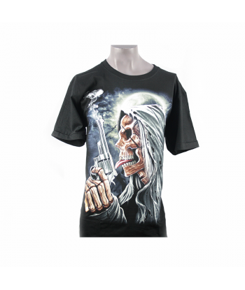 Camiseta esqueleto y pistola